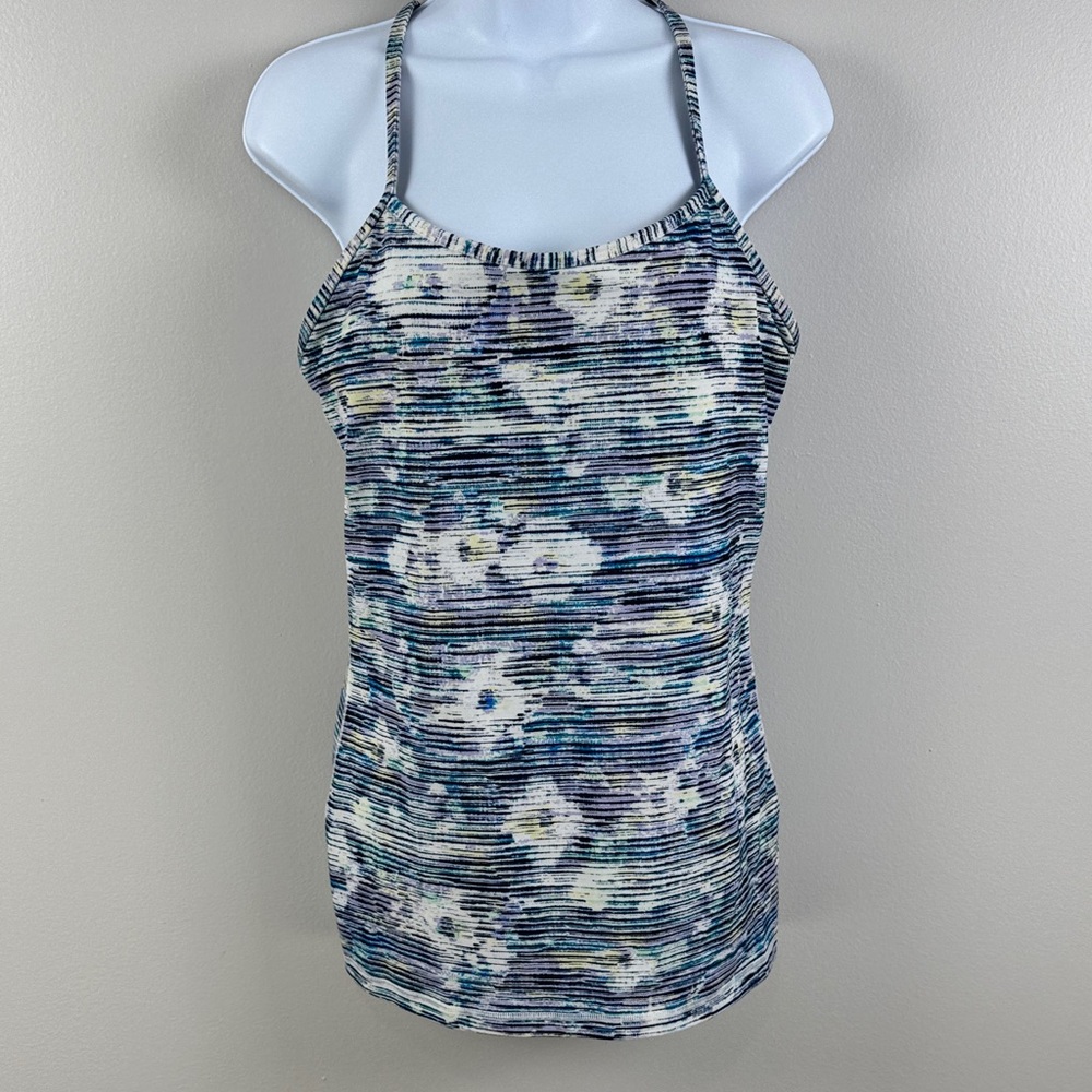 ✨3/$25✨ Lululemon Blue and White Striped Women's Top - 10